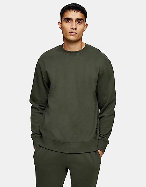 Topman – Klassisches Sweatshirt in Grün günstig online kaufen