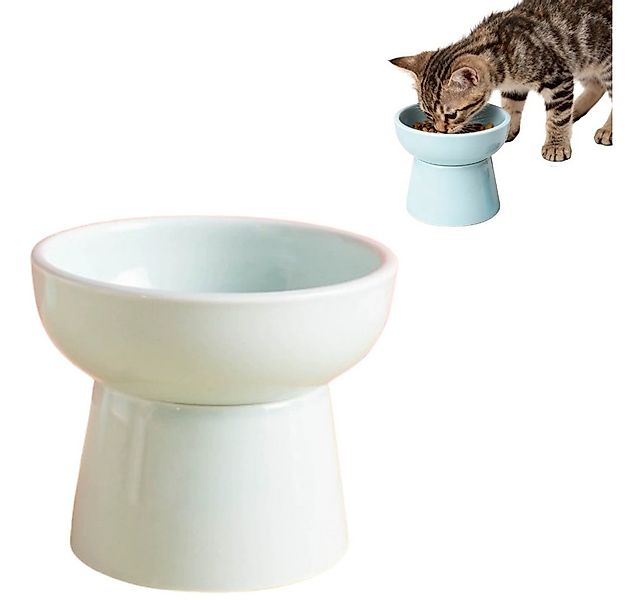 Ledander Futternapf Extra breiter erhöhter Katzenteller aus Keramik, flache günstig online kaufen