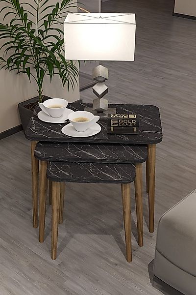 en.casa Couchtisch (3-St), stapelbar, kratzfest, abgerundete Ecken 89322037 günstig online kaufen