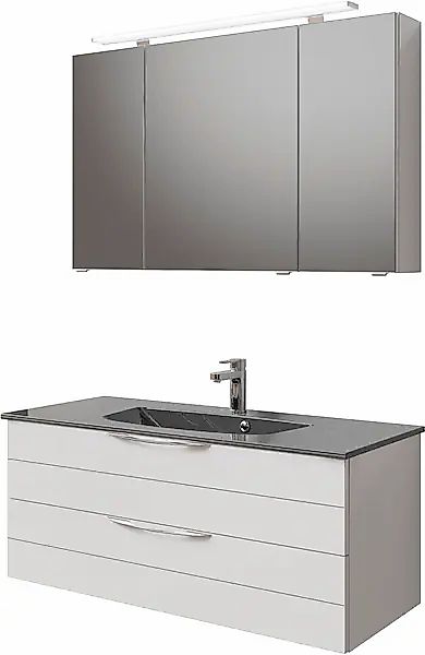 Saphir Badmöbel-Set »Serie 6025 2-teilig Mineralmarmor-Waschtisch mit LED-S günstig online kaufen