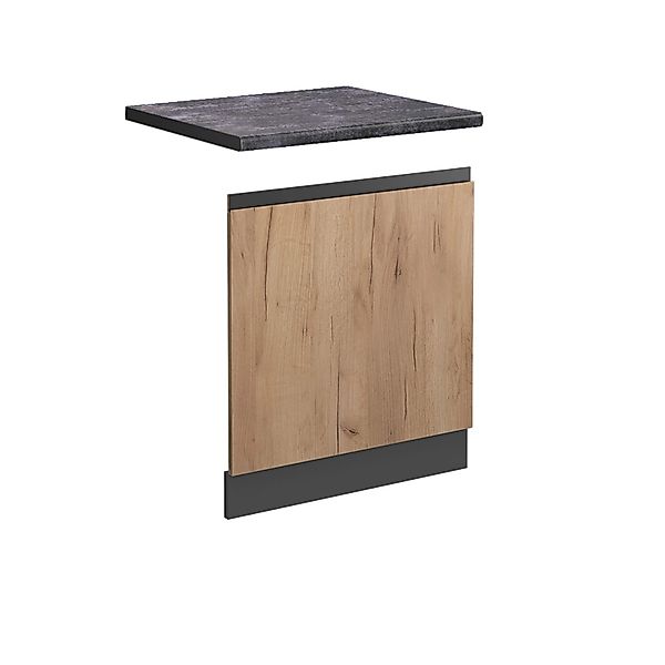 Vicco Frontblende R-Line Goldkraft Eiche/Anthrazit 60 cm AP Anthrazit mit A günstig online kaufen