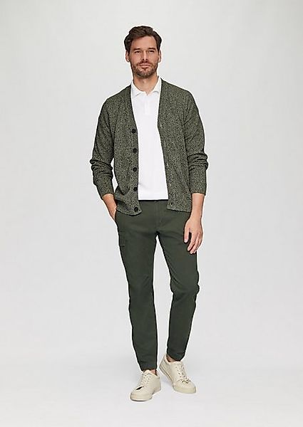 s.Oliver Strickjacke Strickcardigan mit V-Ausschnitt in Bicolor-Optik Rippb günstig online kaufen