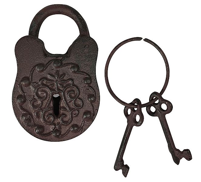 Deko Vorhängeschloss Nostalgie + 2 Schlüssel Vintage Gusseisen Antik-Stil B günstig online kaufen