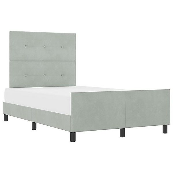 vidaXL Bett Hellgrauer Samt Bettgestell 120x200 cm (1-tlg) günstig online kaufen