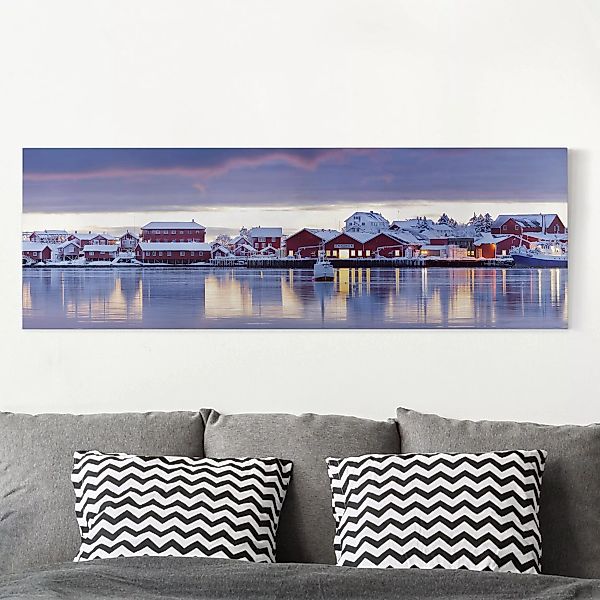 Leinwandbild - Panorama Reine in Norwegen günstig online kaufen