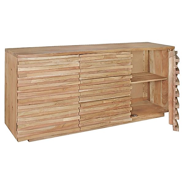 Sideboard 160 x 75 x 43 cm Massiv-Holz Akazie Natur Baumkante Anrichte | La günstig online kaufen