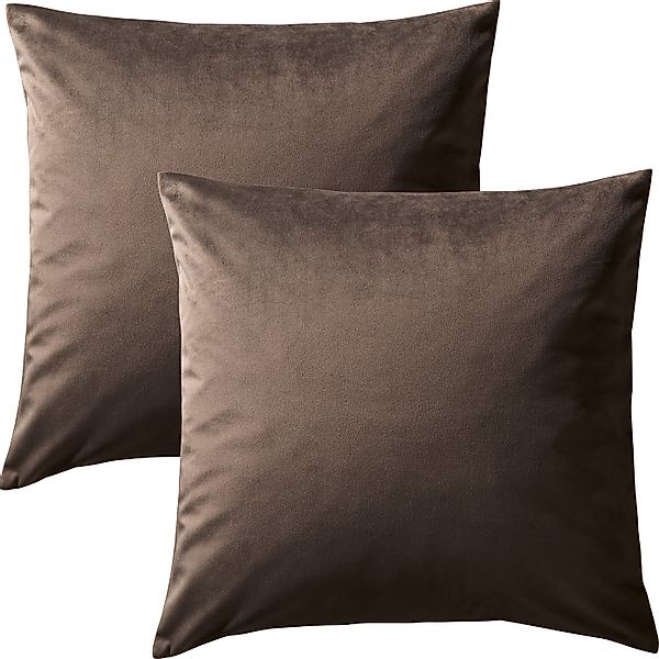 REDBEST Kissenbezug Kissenhülle "Kingsville" im 2er-Pack, Nicky-Velours Uni günstig online kaufen