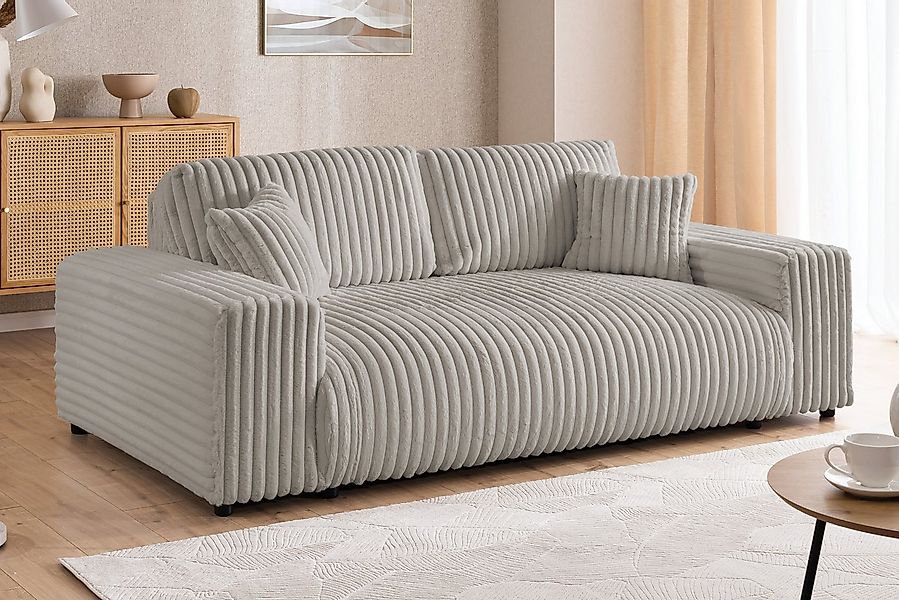 S-Style Möbel 2-Sitzer Sofa Mollis aus Plüschcord mit hohem Sitzkomfort, mi günstig online kaufen