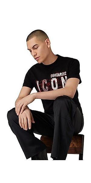 Dsquared2 Print-Shirt Dsquared2 ICON Scribble T-Shirt Schwarz Herren M günstig online kaufen