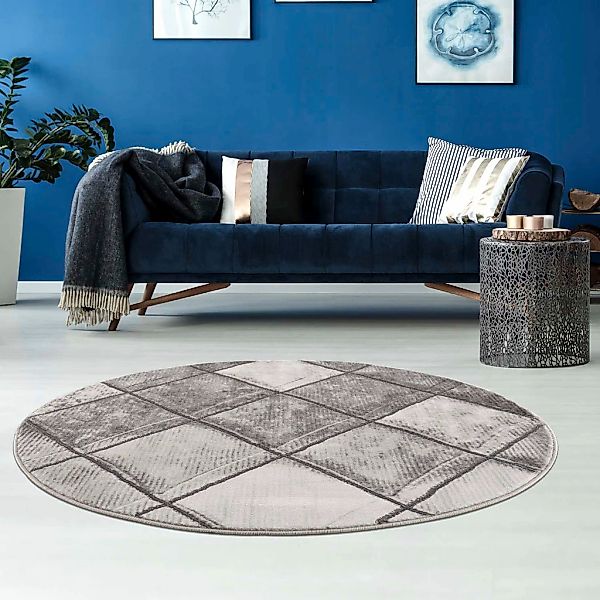 Carpet City Teppich "Noa 9313" rund 11 mm Höhe Kurzflor, Modern, Weicher Fo günstig online kaufen