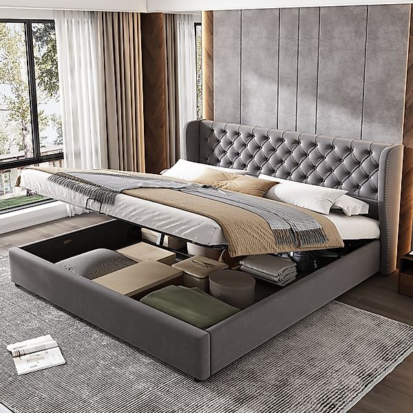 REDOM Polsterbett Doppelbett Bett Stauraumbett Jugendbett günstig online kaufen