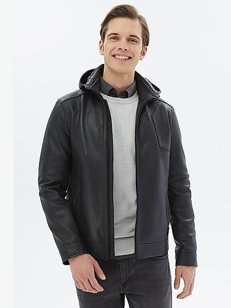 KİP Winterjacke Schwarze Lederjacke günstig online kaufen