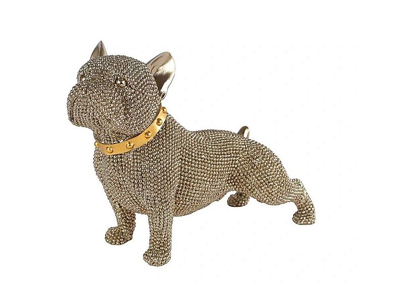 Macosa Home Dekofigur Hund Gold 22 cm Glitzernde Hundefigur Polystone (mode günstig online kaufen