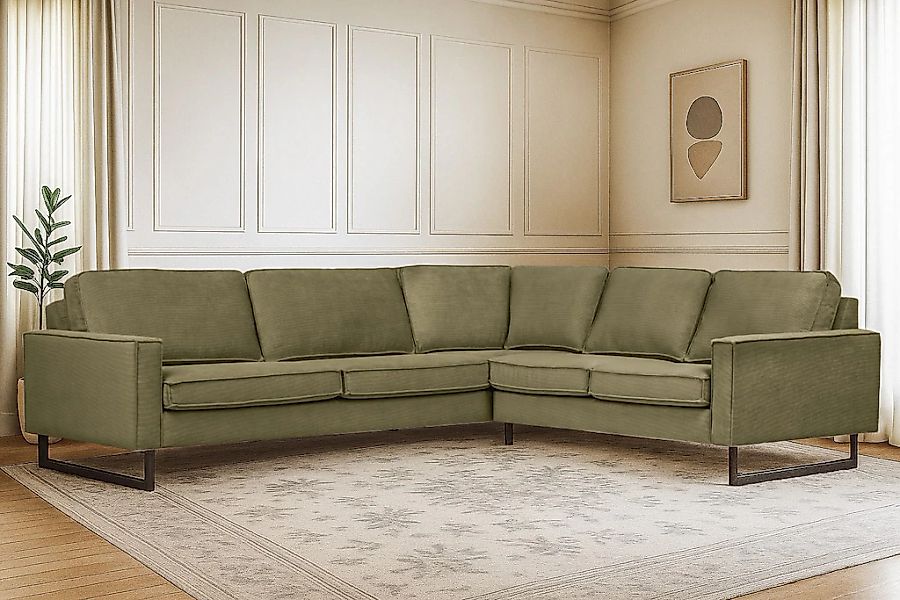 Home affaire Ecksofa "Pinto, XXL, 250/290 cm, langer Schenkel, Ottomane" Co günstig online kaufen