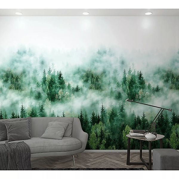 Marburg Vliestapete Floral Nebel Grün 270 cm x 159 cm FSC® günstig online kaufen