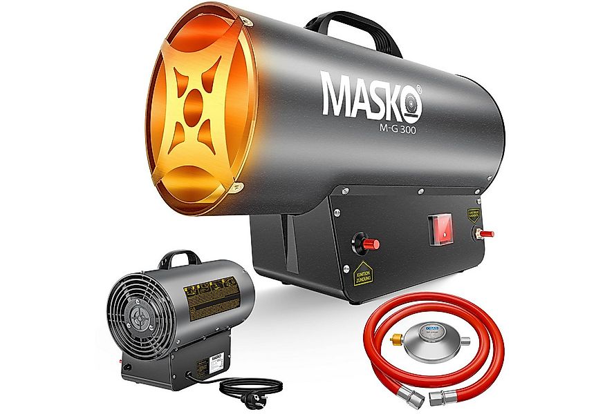 MASKO Heizgerät gasbetrieben inkl. Gasschlauch & Druckminderer Anschluss zu günstig online kaufen