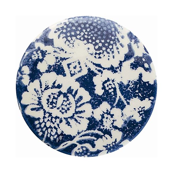 Hängelampe PI mit Blumenmuster, Ø 35 cm, blau/weiß günstig online kaufen