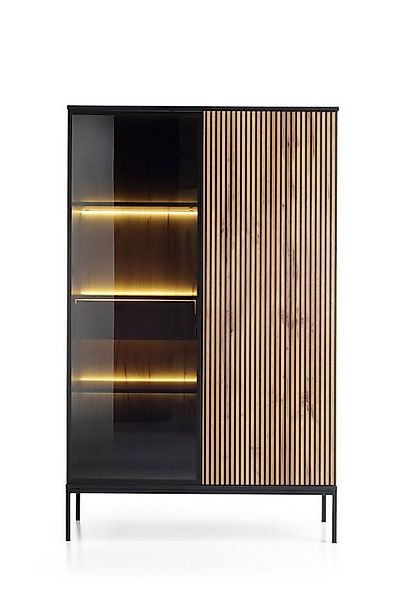 yourhouse24 Vitrine Sento WTSZ104 mit LED-Beleuchtung, Schwarze Untergestel günstig online kaufen