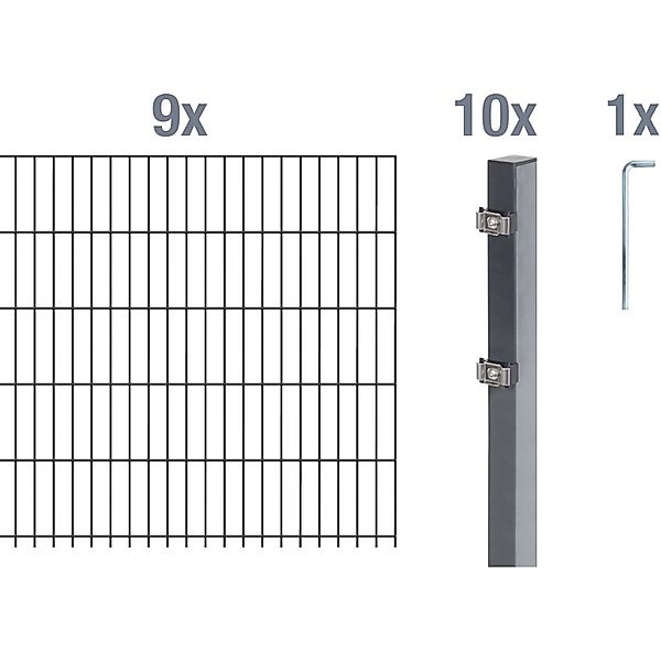 Alberts Doppelstabmattenzaun Grundset, (Set), Höhe: 80-160 günstig online kaufen