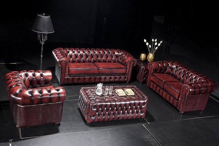 Salottini Polstergarnitur Chesterfield Sofagarnitur 3/1/1 Bolton Leder, (3- günstig online kaufen