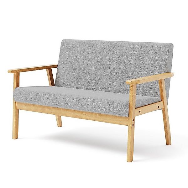 OUNUO Sofa 2 Sitzer Sofa Couch Loungesofa Modern und Skandinavisch, Hellgra günstig online kaufen