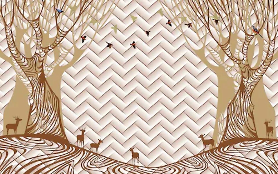 Papermoon Fototapete »Muster mit Wald« günstig online kaufen
