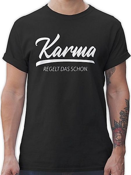 Shirtracer T-Shirt Karma regelt das schon I Sprüche Statement mit Spruch günstig online kaufen