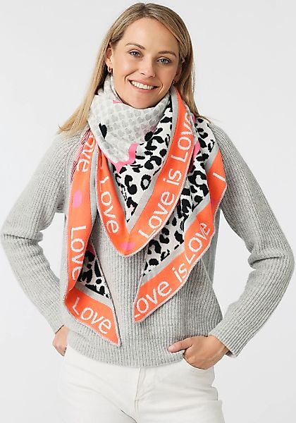 Zwillingsherz Dreieckstuch "Love is Love", Animal-, Herz- und Schriftzug al günstig online kaufen