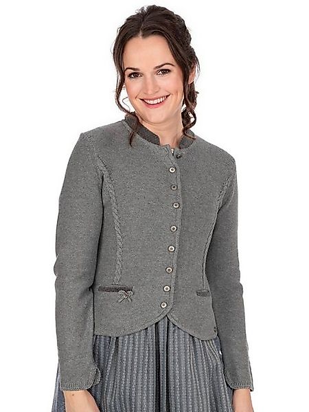 Spieth & Wensky Strickfleecejacke Strickjacke DORTE mittelgrau günstig online kaufen