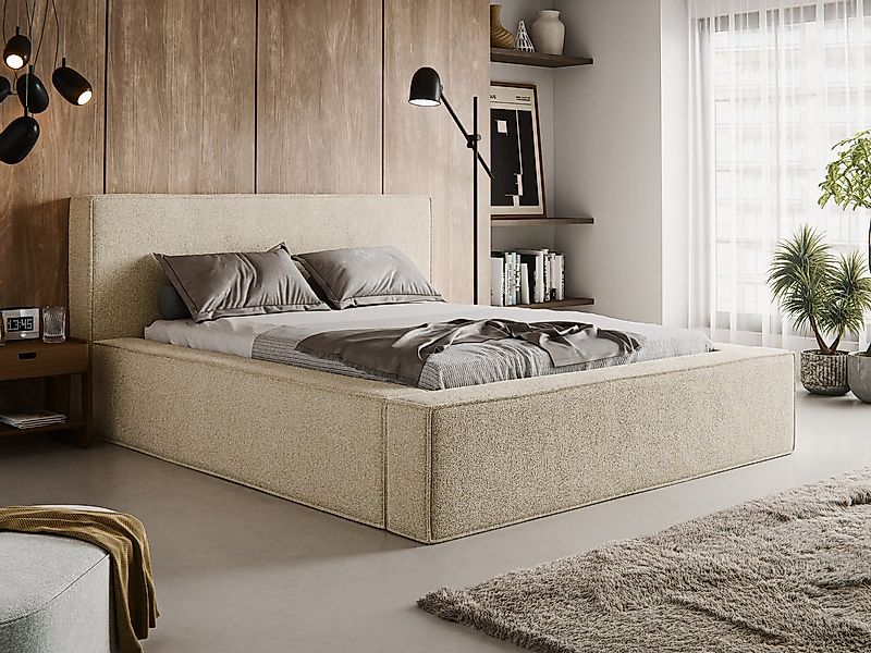 thematys Polsterbett mit Bettkasten & Lattenrost + Stauraum - Bouclé 140x20 günstig online kaufen
