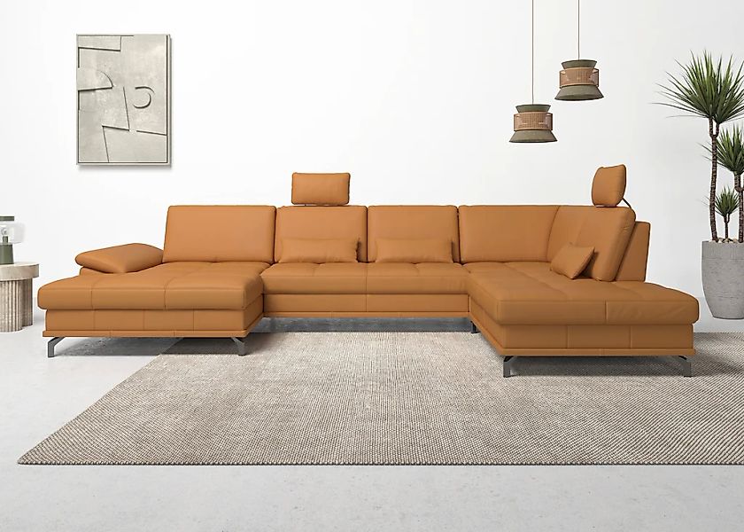 PLACES OF STYLE Wohnlandschaft "Costello U-Form, B: 363 cm mit Sitztiefen-, günstig online kaufen