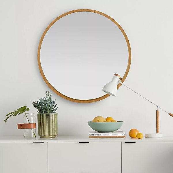 Wilson runder Wandspiegel (o 80 cm), Eiche - MADE.com günstig online kaufen
