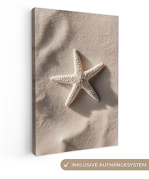 OneMillionCanvasses® Leinwandbild Strand - Seestern - Sand - Beige, Fotodru günstig online kaufen