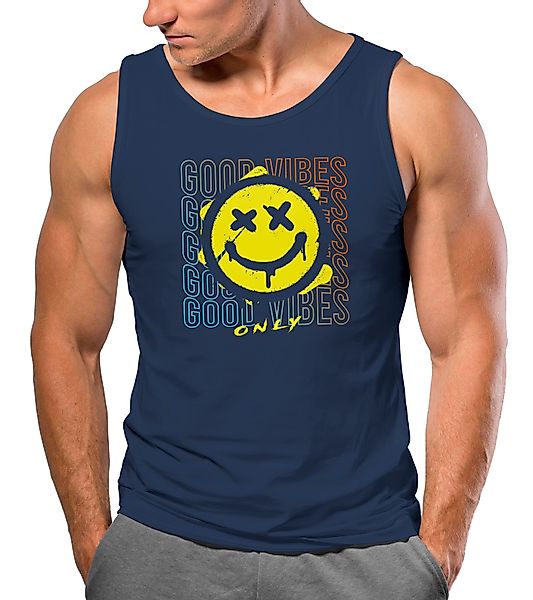 Neverless Tanktop Herren Tank-Top Smiling Face günstig online kaufen