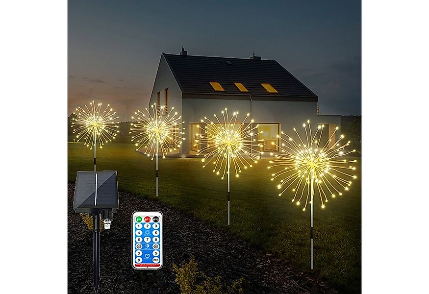 MUPOO LED Solarleuchte 4 Pack LED Dekolicht, 120 LED Feuerwerk, Dimmbarer T günstig online kaufen
