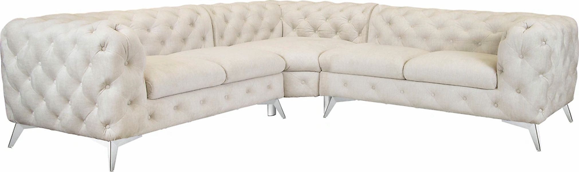 Home affaire Chesterfield-Sofa "Ecksofa GLYNIS L-Form mit Wellenunterfederu günstig online kaufen