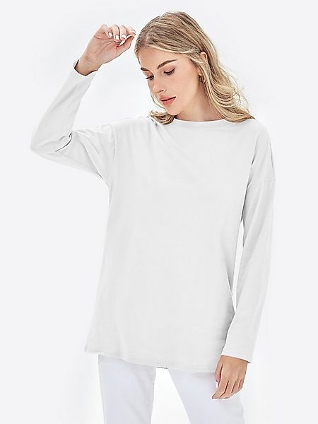 Imily Bela T-Shirt Damen Langarmshirt Oversize mit Rundhal (Packung, 1-tlg. günstig online kaufen