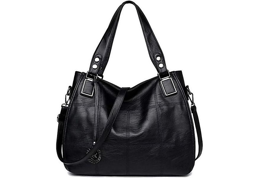 LuxusKollektion Hobo Damen Hobo Schultertasche Shopper PU-Leder Schwarz Han günstig online kaufen