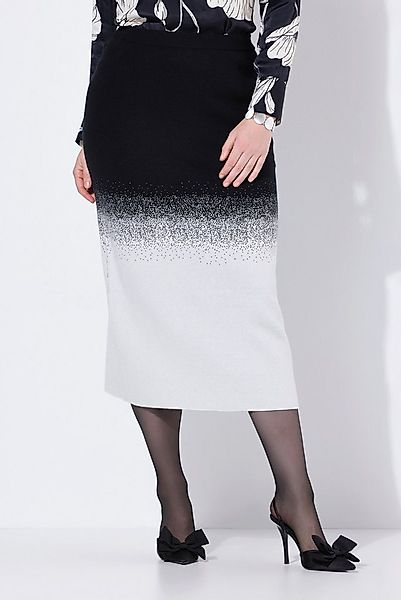 Ulla Popken Midirock Strick-Midirock Farbverlauf Elastikbund günstig online kaufen