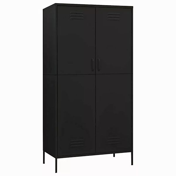 furnicato Kleiderschrank Schwarz 90x50x180 cm Stahl (1-St) günstig online kaufen