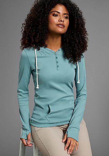 KangaROOS Kapuzenshirt Langarm mit Daumenlöchern, figurbetonter Schnitt, au günstig online kaufen