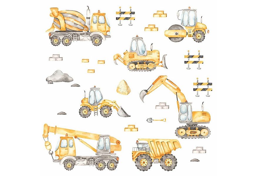 nikima Wandtattoo 206 Wandtattoo Baustelle Aquarell - 750 x 420 mm (PVC-Fol günstig online kaufen