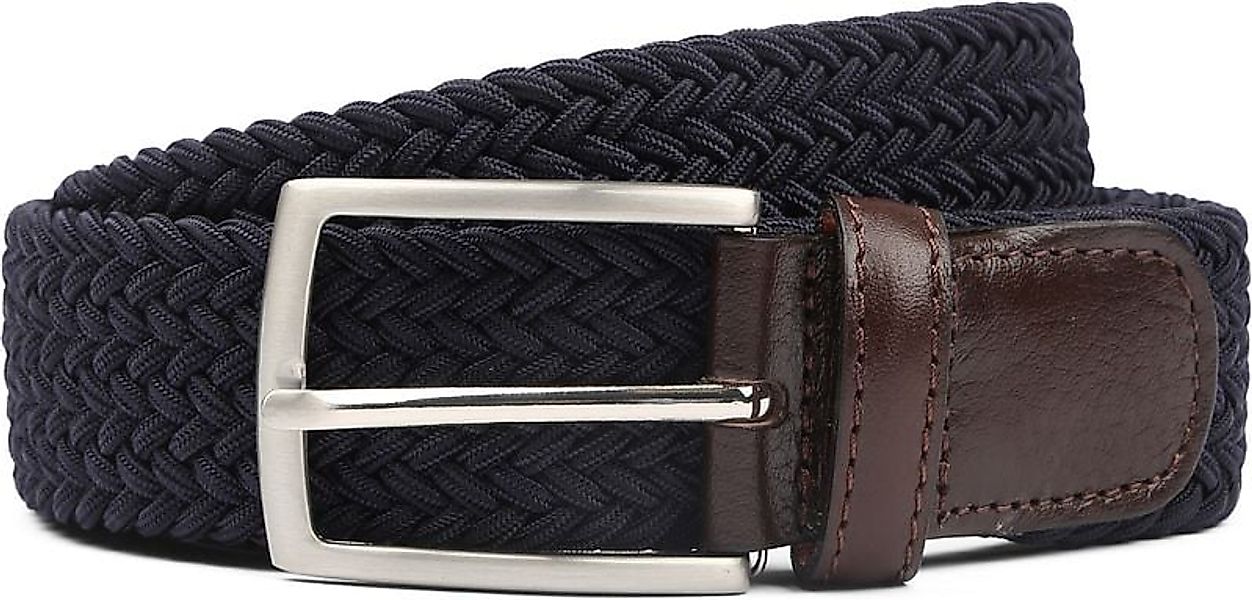 Profuomo Geflochtener Gürtel Navy - Größe 85 günstig online kaufen