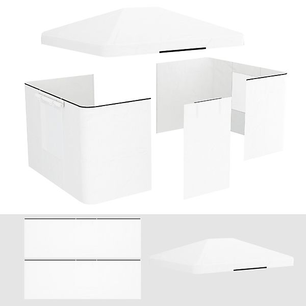 Outsunny Ersatz-Vordach PE Weiß 360L x 300B x 270H cm günstig online kaufen