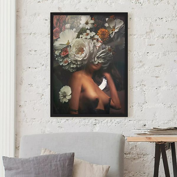 Bild mit Rahmen Erotische Blumen günstig online kaufen