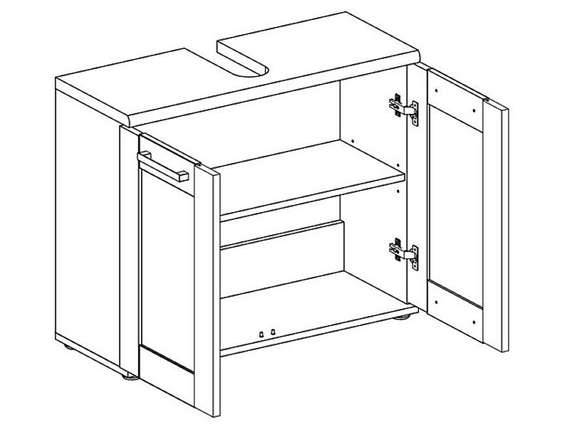 PREISBRECHER Waschbeckenunterschrank Barbara 80 x 65 x 33 cm (B/H/T) günstig online kaufen