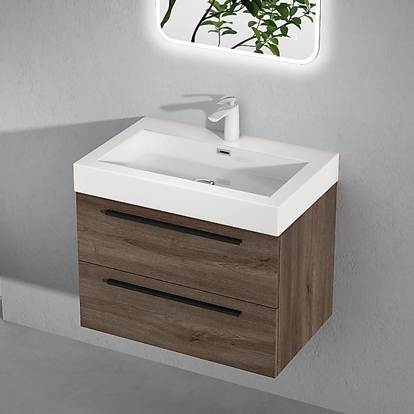 doporro Badezimmer-Set Badmöbel-Set Quadratto Waschbeckenunterschrank Wasch günstig online kaufen