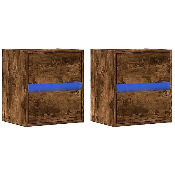 vidaXL TV-Wand TV-Wandschränke LED-Beleuchtung 2 Stk. günstig online kaufen