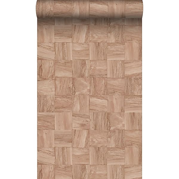 Origin Luxury Wallcoverings Tapete Quadratische Holzstücke Terrakottarosa 5 günstig online kaufen