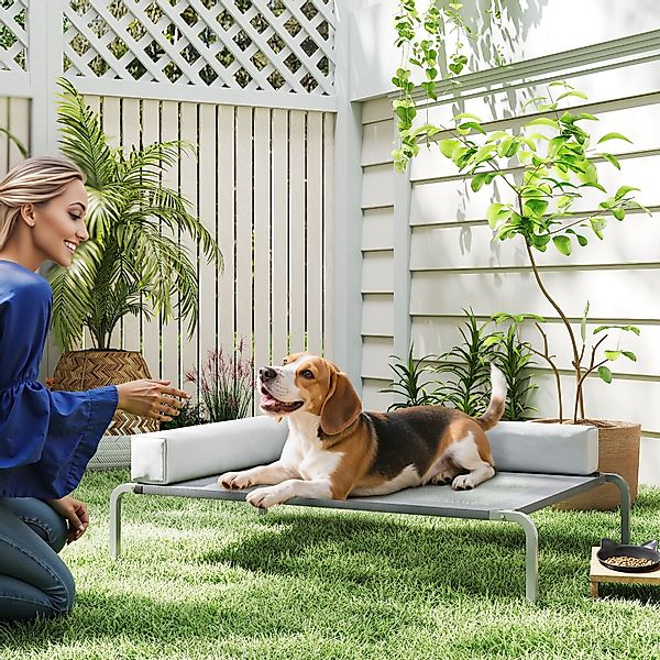 PawHut Hundeliege Outdoor, Erhöhtes Hundebett für Mittelgroße Hunde, Kühlen günstig online kaufen